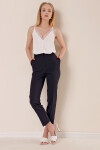 Kadın Lacivert Boru Paça Klasik Kumaş Pantolon
