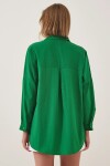 Kadın Yeşil Sade Düz Araboy Basic Oversize Gömlek